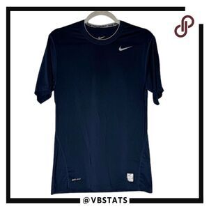 Nike Pro Combat Men's Dri-fit Short Sleeve Fitted Athletic Tee Navy Medium